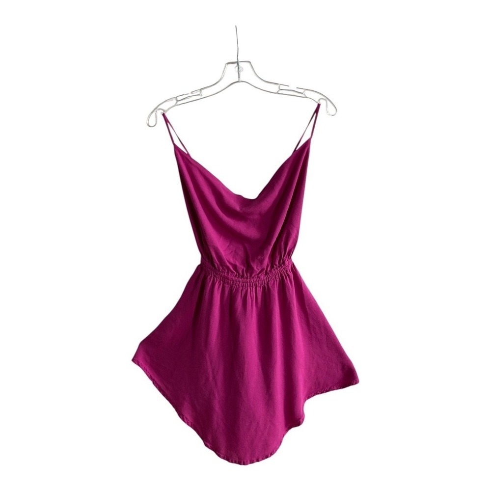 Indah S Malibu Barbie Britney Y2K Stars Sultry Cowl Tulip Hem Crepe Romper Dress